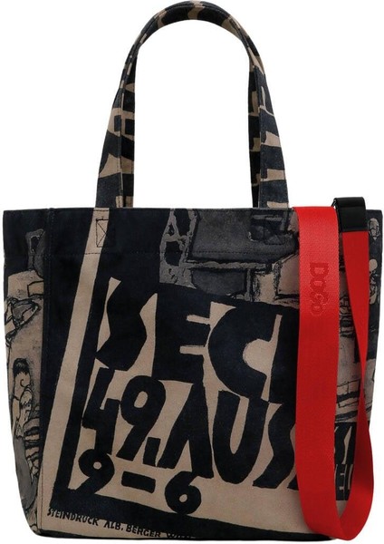 Kadın Vegan Siyah Large Tote Bag - Supper Tasarım