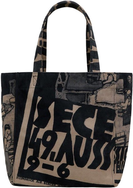 Kadın Vegan Siyah Large Tote Bag - Supper Tasarım