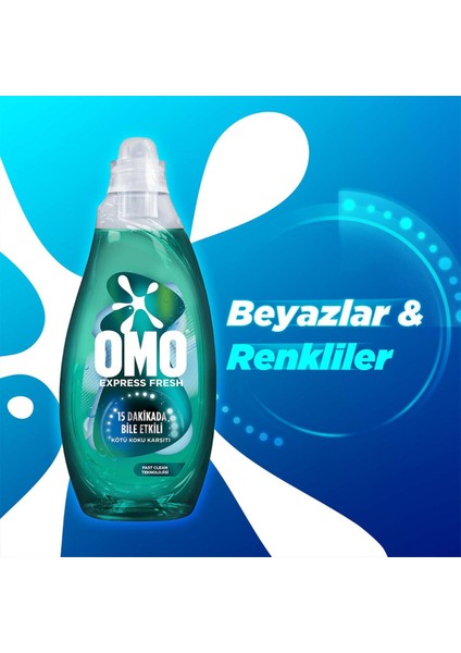 Express Fresh Kötü Koku Karşıtı Beyaz ve Renkliler Sıvı Çamaşır Deterjanı 1480 ml x2