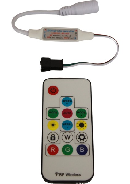 SP104E WS2811-WS2812 ARGB Pixel Led Kontrol Devresi 5-24V 14 Tuşlu RF Kumanda modelleri