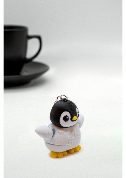 Penguen 3D Hareketli Anahtarlık