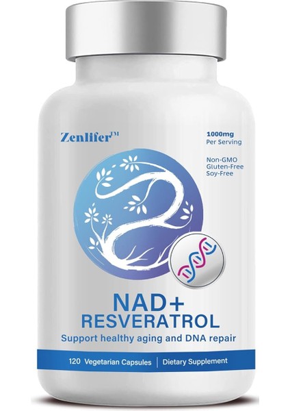 Nad+ (Nicotinamid Adenine Dinucleotide) Resveratrol 120 Vegeterian Capsules