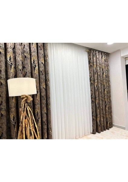 Nivemeshome Gümüş Çizgili 1/3 Sık Pileli Tül Perde Apm modelleri