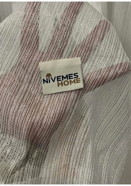Nivemeshome Gümüş Çizgili 1/3 Sık Pileli Tül Perde Apm fırsatları