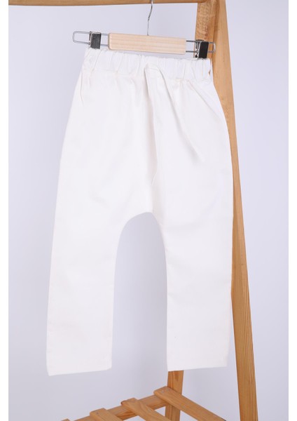 Babyhola Pamuk Bluz Kot Pantolon Kız Erkek Çocuk Salaş Takım Beyaz 1629 fırsatları