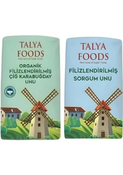 Glutensiz Organik Çiğ Karabuğday Unu & Glutensiz Sorgum Unu Süper Avantaj Seti 2x2 kg