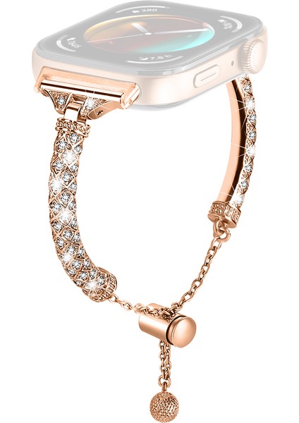 Huawei Watch Fit 3 Metal Bant Rhinestones Dekorlu Bileklik Kayışı (Yurt Dışından)