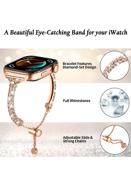Huawei Watch Fit 3 Metal Bant Rhinestones Dekorlu Bileklik Kayışı (Yurt Dışından) fırsatları