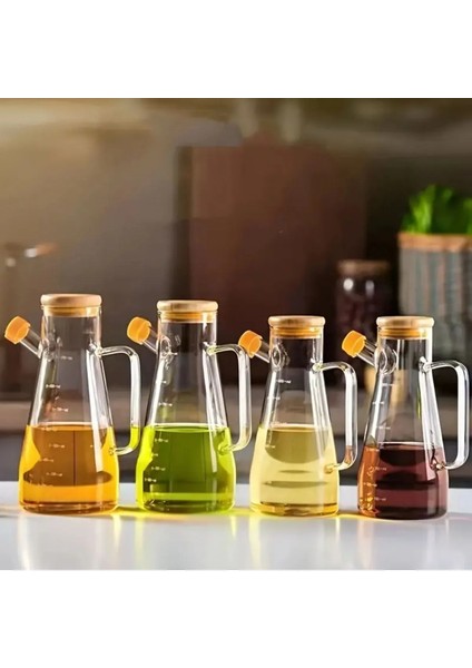Bambu Kapaklı 900ML Borosilikat Cam Yağlık fırsatları