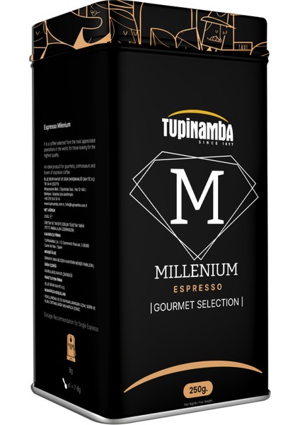 Millenium %100 Arabica Öğütülmüş Espresso Kahve 250g.