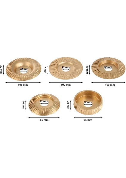 6230 Ahşap Işleme Törpü Disk Seti 5 Parça (Avuç Taşlama Için)