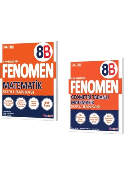 Fenomen Yayınları 8. Sınıf Matematik B Soru Bankası + Geometri Tabanlı Matematik Soru Bankası