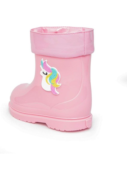 Bimbi Unicornio Pembe Çocuk Kar Bot Çizme PVC Malzeme ile Kaymaz Taban W10253-010 fiyatları