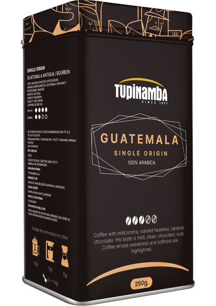 Guatemala Antigua Single Origin Öğütülmüş Filtre Kahve 250 gr