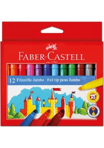 Yıkanabilir Jumbo Keçeli Kalem 12 Renk (554312)