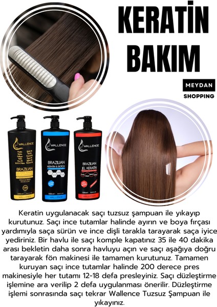 Krem Keratin Ekstra Düzlük Parlaklık 1000ML Hediyeli