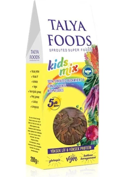 Glutensiz Organik Karışık Sebzeli Filizlendirilmiş Baklagil Şehriye Kids Mix 200 gr