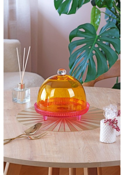 Kapaklı Kek Standı Pembe - Sarı fiyatları