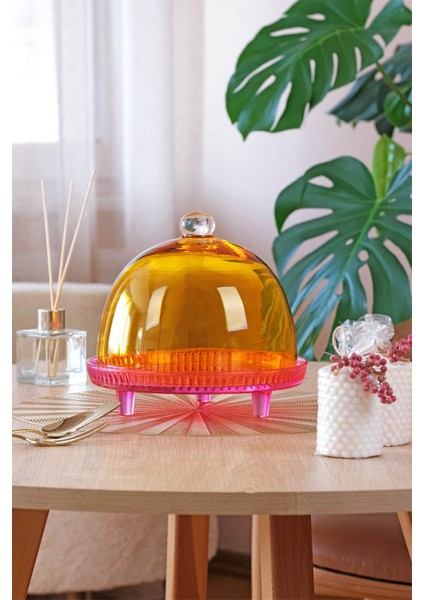 Kapaklı Kek Standı Pembe - Sarı fırsatları