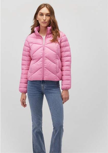 Mavı M110698-85523 Ayısıgı Leylak Kadın Slım Dık Yaka Sısme Mont