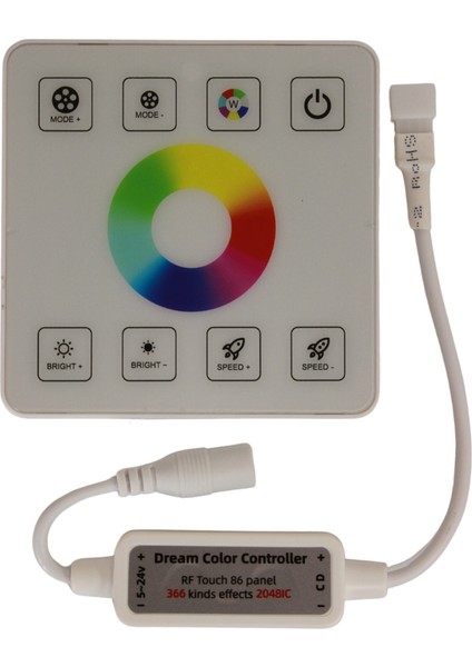 12-24V Duvar Tipi Rgb Kablosuz Dokunmatik 86 Panel Pixel Şerit LED Kontrol Cihazı WS2811-WS2812B modelleri