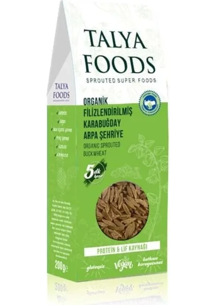 Glutensiz Organik Filizlendirilmiş Çiğ Karabuğday Şehriye 200 gr