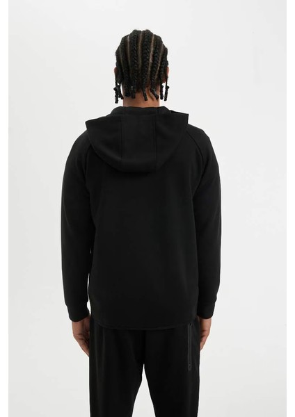 Slim Fit Fermuarlı Skuba Dalgıç Kumaş Hırka Black indirimleri