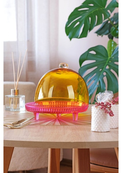 Kapaklı Kek Standı Pembe - Sarı indirimleri