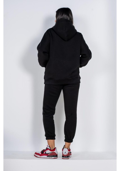 Kadın 3 Iplik Düz Baskısız Oversize Kesim Rahat Kalıp Kışlık Sıcak Tutan Yeni Sezon Eşofman Takımı fırsatları