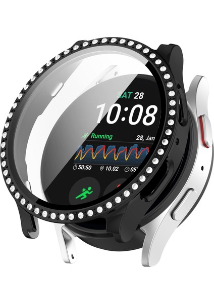 Samsung Galaxy Watch7 40MM Rhinestone Dekor Pc Izle Kılıfı Temperli Cam Filmi ile (Yurt Dışından)