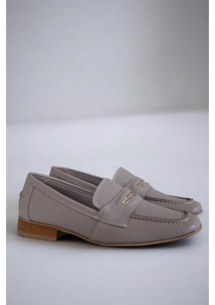 Kadın Vizon Hakiki Deri Loafer – Rahat ve Şık Günlük Maskülen Ayakkabı Babet K.354-034