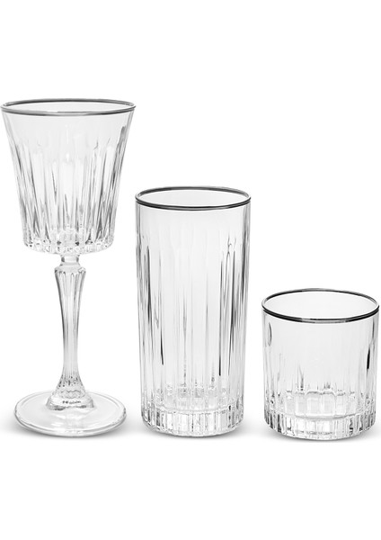 Timeless 6'lı Platin Rimli Su Bardağı Seti 310 ml indirimleri