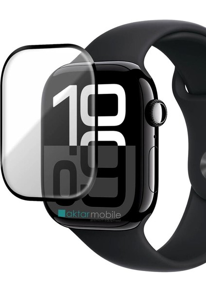 Apple Watch 10 46 mm Uyumlu Ekran Koruyucu 3D Tam Kapatan Kavisli Ppma Nano Cam