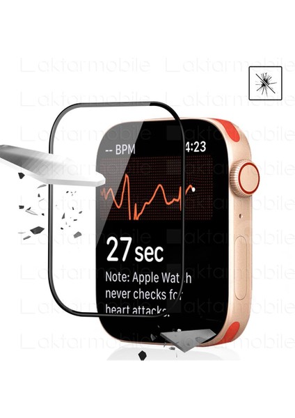 Apple Watch 10 46 mm Uyumlu Ekran Koruyucu 3D Tam Kapatan Kavisli Ppma Nano Cam
