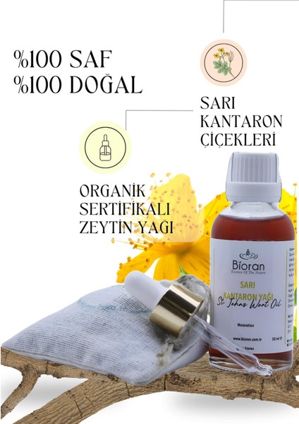 3 Lü Sarı Kantaron Yağı 50 ml Cam Damlalıklı Set (Organik Zeytin Yağlı)