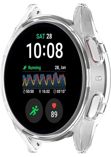 Samsung Galaxy Watch7 44MM Şeffaf Izle Kılıf Yarım Sarma Pc Izle Kapak Koruyucu (Temperli Cam Ekran Filmi Olmadan) (Yurt Dışından)