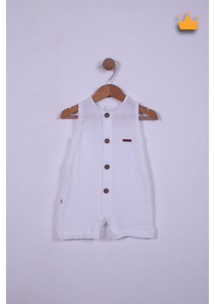 Begi %100 Pamuk Müslin Kız Erkek Bebek Geniş Askılı Çıtçıtlı Tulum 22405