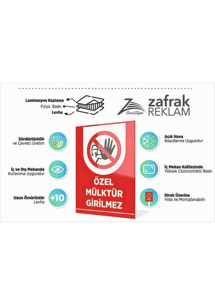 Garaj Kapısı Park Etmeyiniz Tabela Levha 24X34 cm Pvc
