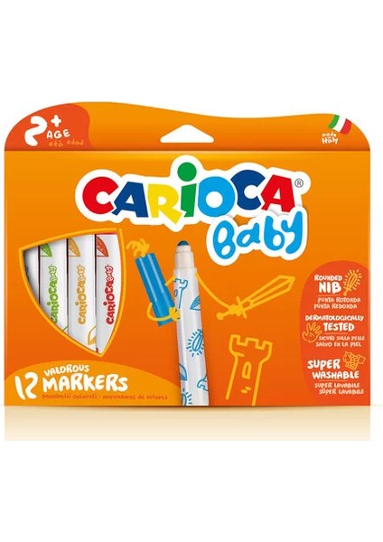 42814 Baby Jumbo Yıkanabilir Keçeli Kalem 12 Renk fiyatları