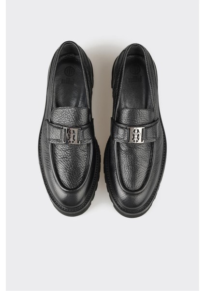 Siyah Deri Erkek Klasik Loafer fırsatları