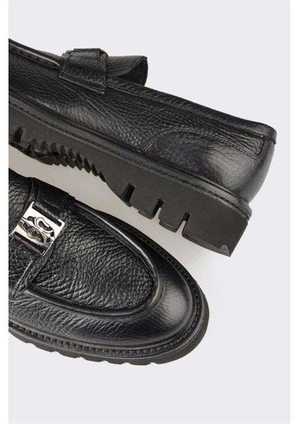 Siyah Deri Erkek Klasik Loafer indirimleri