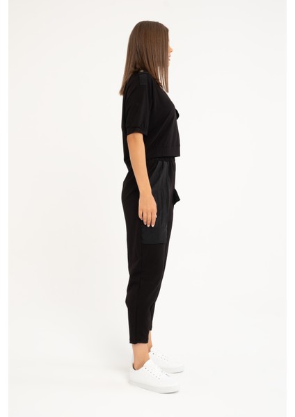 Kadın Siyah Kargo Cepli Pantolon modelleri