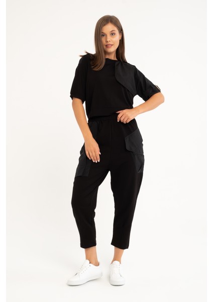 Kadın Siyah Kargo Cepli Pantolon indirimleri