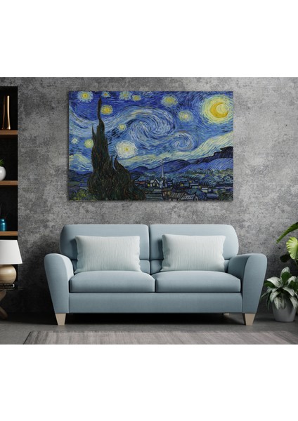 Allure Art Design Yıldızlı Gece Kanvas Tablo Van Gogh Yıldızlı Gece Tablo