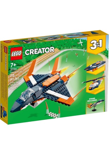 31126 LEGO Creator 3in1 - Süpersonik Jet 215 Parça +7 Yaş