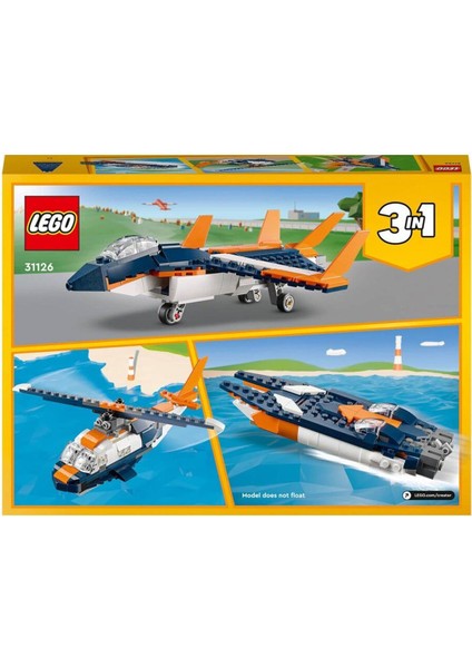 31126 LEGO Creator 3in1 - Süpersonik Jet 215 Parça +7 Yaş