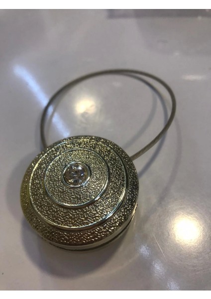 Nivemeshome Elegant Yuvarlak Taşlı Gold Perde Tokası