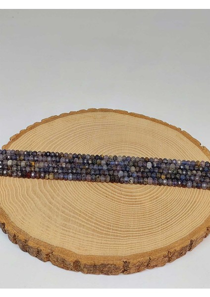 Su Safiri (Iyolit) Taşı Rondela Faset Kesim 3*4.5mm Dizi (53112)