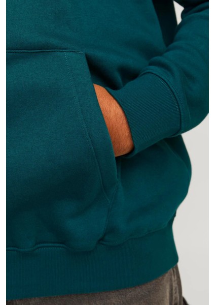 Plus Jjestar Büyük Beden Pamuklu Kapüşonlu Logolu Cepli Relaxed Fit Sweat Erkek Sweat 12243527