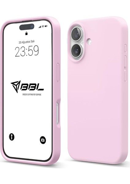 iPhone 16 Kılıf Ince Sıvı Silikon 3 Katmanlı Tam Kaplamalı Yumuşak Jel Kauçuk Kılıf Kapak Lila